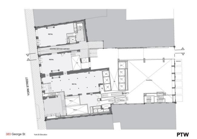 �������� 383 George Street. ���� �� ������ ����� ����-����� � PTW Architects