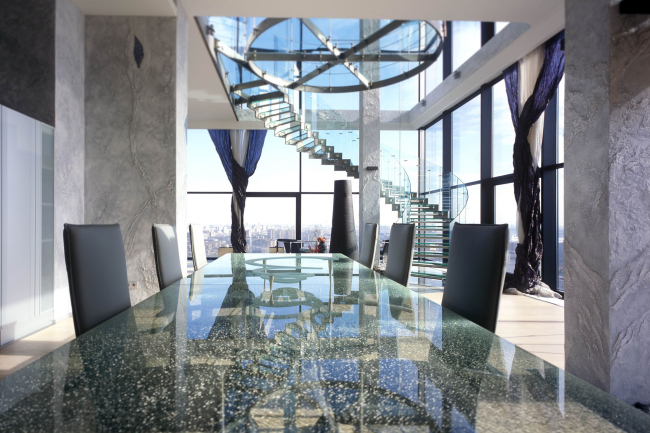 Two-level penthouse in "Sokolinoe Gnezdo". Implementation, 2003 � Sergey Estrin Architects